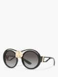 Dolce & Gabbana DG6169B Women's Round Sunglasses, Black
