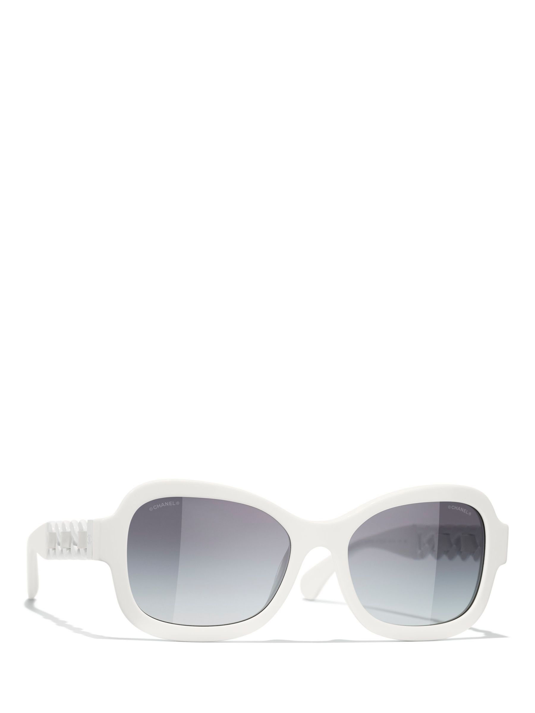 CHANEL Irregular Sunglasses CH5465Q White/Blue Gradient at John Lewis ...