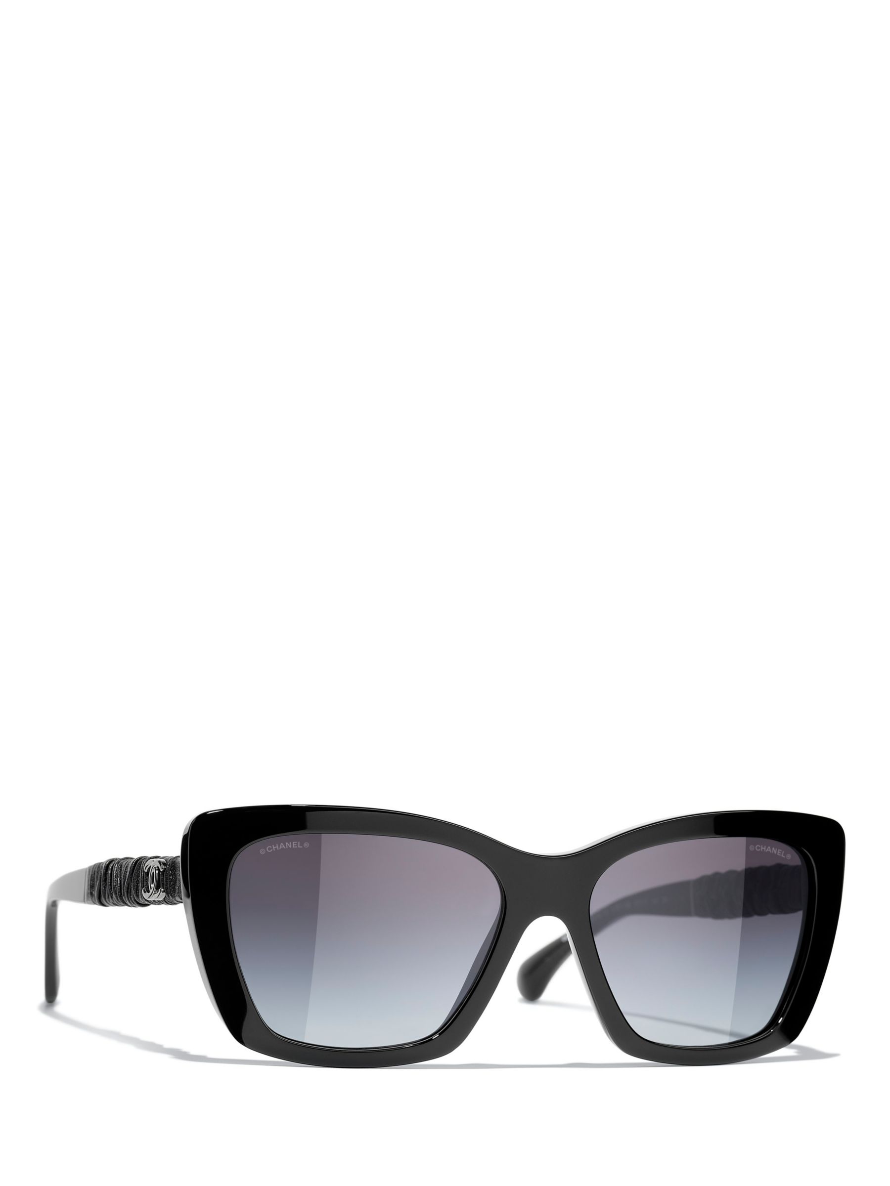 CHANEL Irregular Sunglasses CH5476Q Shiny Black/Blue Gradient at John ...