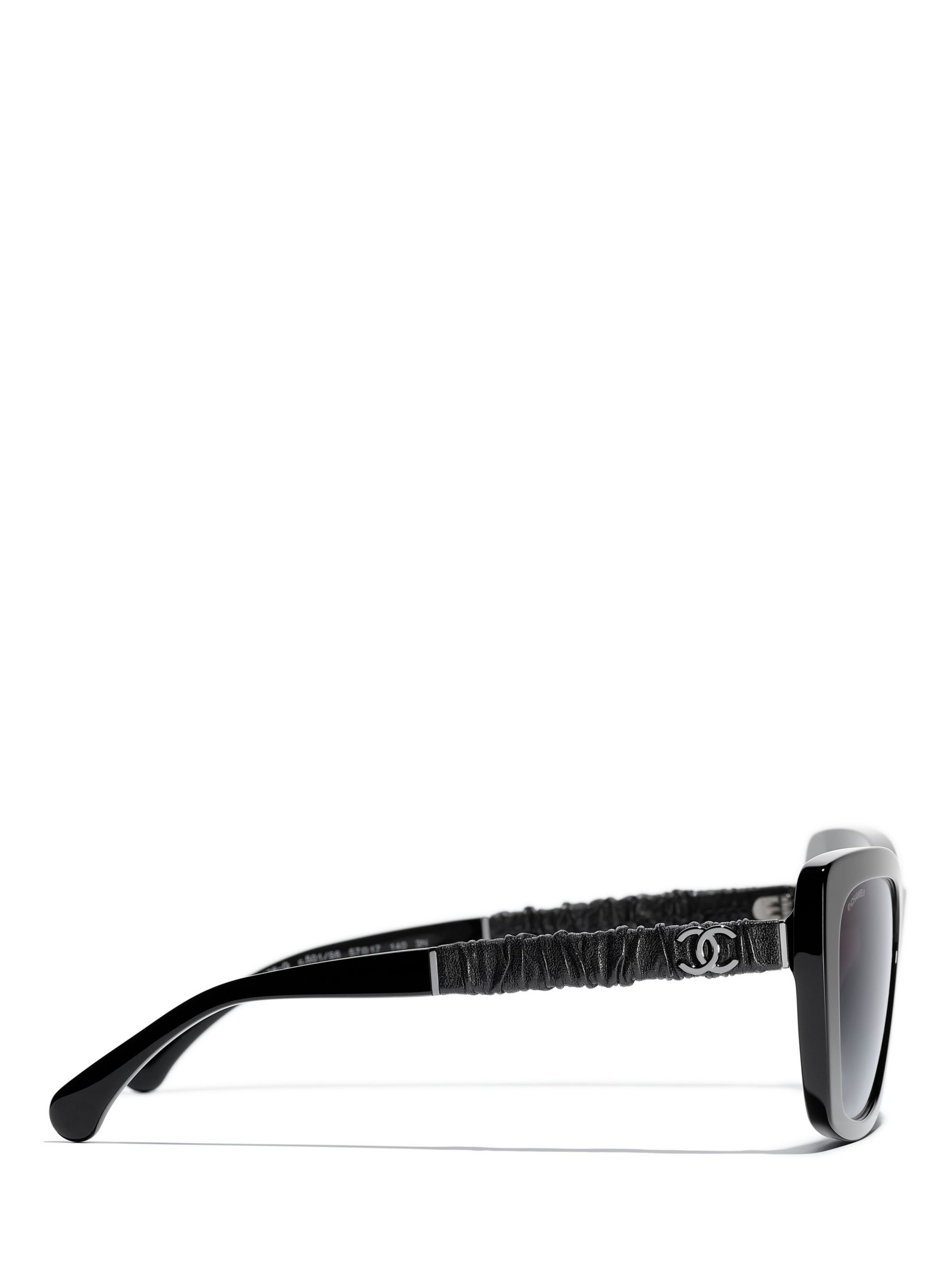 Buy CHANEL Irregular Sunglasses CH5476Q Shiny Black/Blue Gradient Online at johnlewis.com