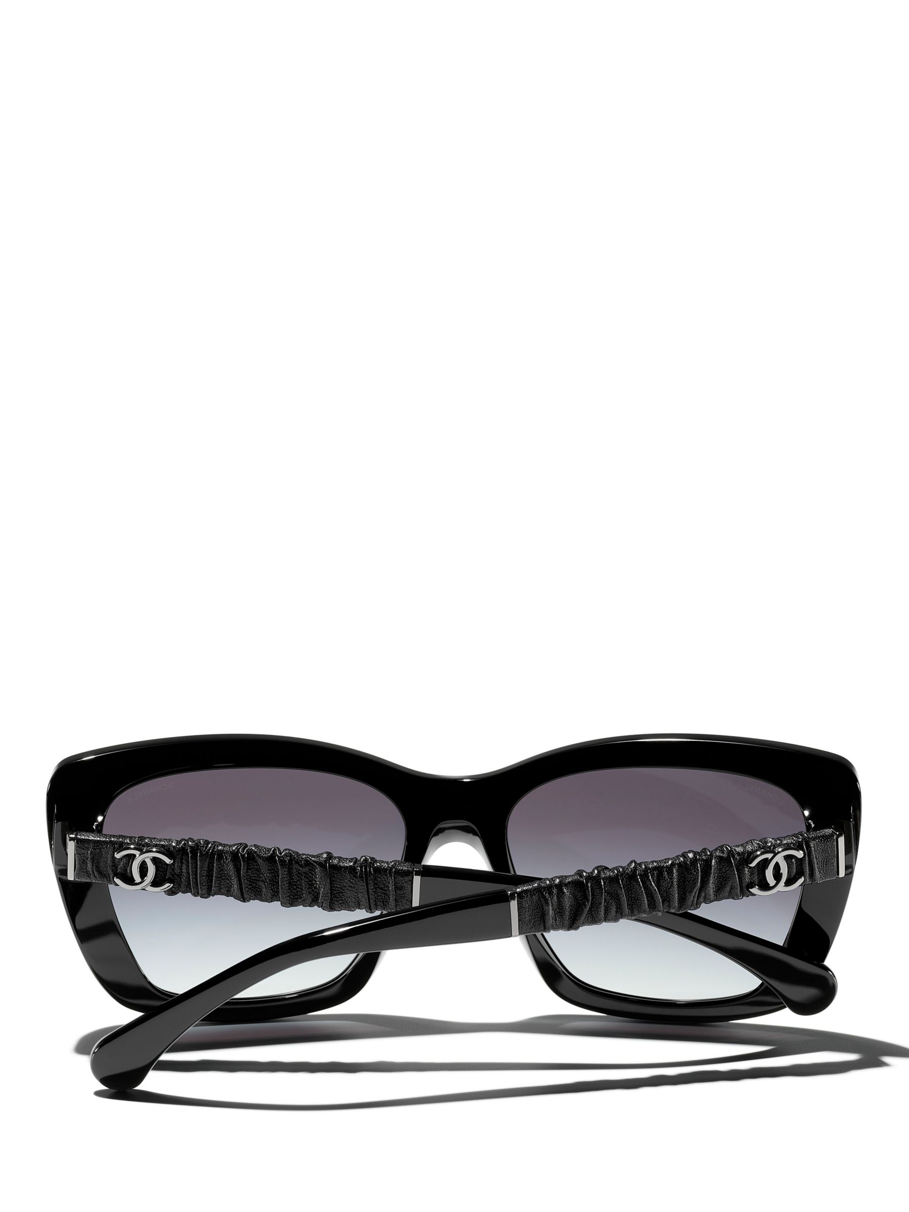 Buy CHANEL Irregular Sunglasses CH5476Q Shiny Black/Blue Gradient Online at johnlewis.com