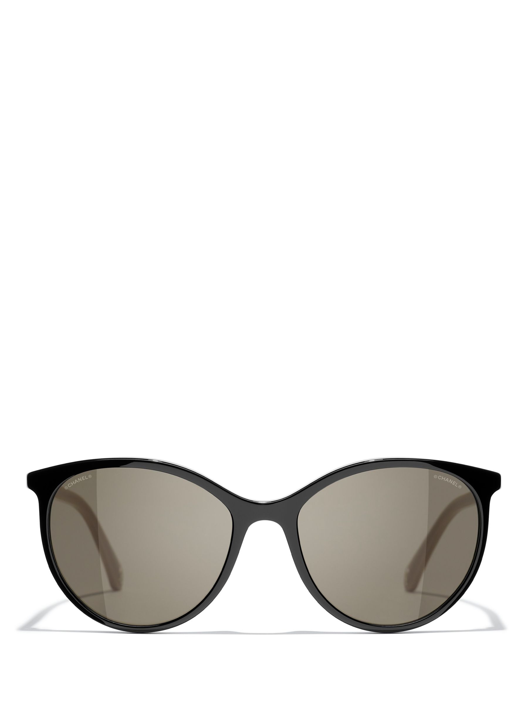 CHANEL Cat Eye Sunglasses CH5445H Black/Brown Gradient at John Lewis &  Partners