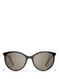 CHANEL Oval Sunglasses CH5448 Shiny Black/Brown