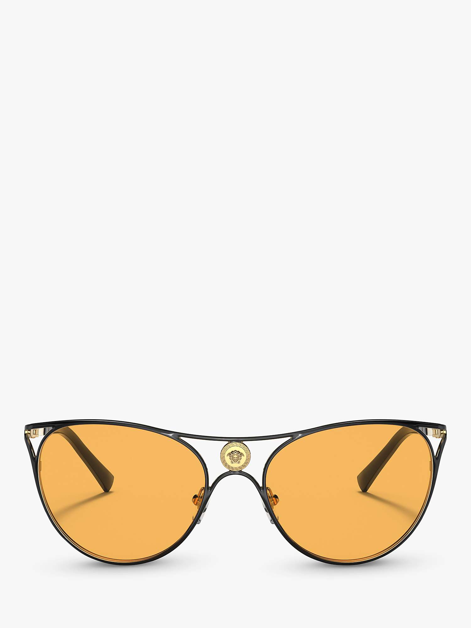Buy Versace VE2237 Women's Cat's Eye Sunglasses, Black/Orange Online at johnlewis.com