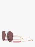 Gucci GC0016502 Women's Round Chain Detail Sunglasses, Gold