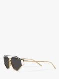 Dolce & Gabbana DG2265 Men's Irregular Sunglasses, Gold/Black