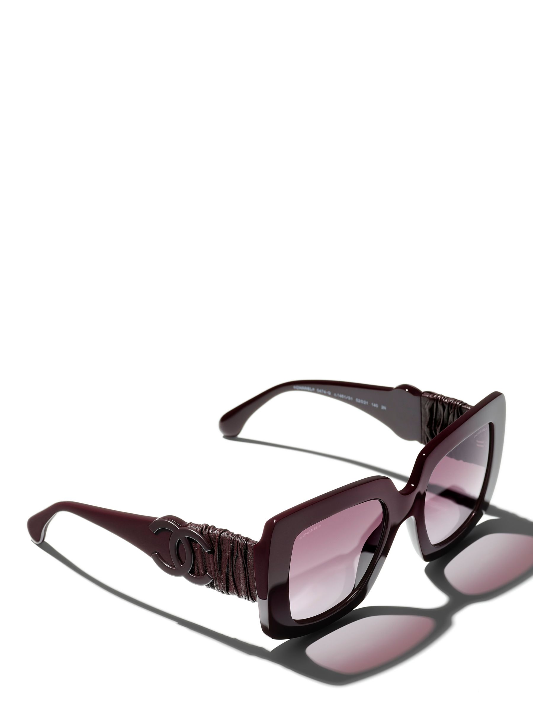 CHANEL Rectangular Sunglasses CH5474Q Bordeaux/Violet Gradient at John Lewis  & Partners