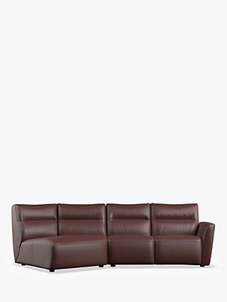 Hudson Range, At The Helm Hudson Motion LHF 4 Seater Leather Corner Sofa, Coco