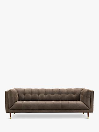 At The Helm Grace Grand 4 Seater Leather Sofa, Dragonstone Leather