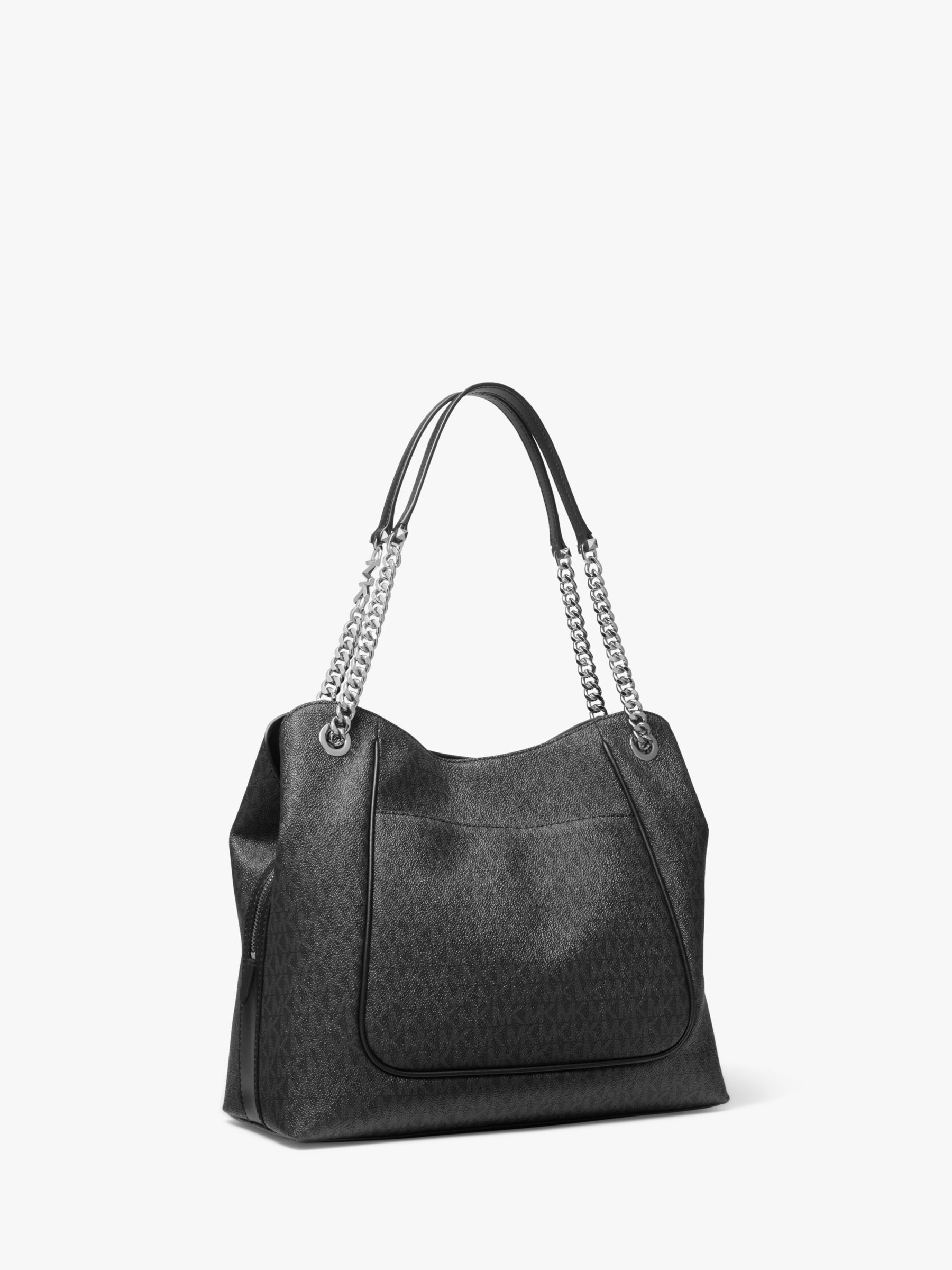 MICHAEL Michael Kors Piper Signature Tote Bag, Black at John Lewis ...