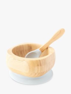 Avanchy Bamboo Suction Baby Bowl & Spoon Set, Modern Baby Feeding