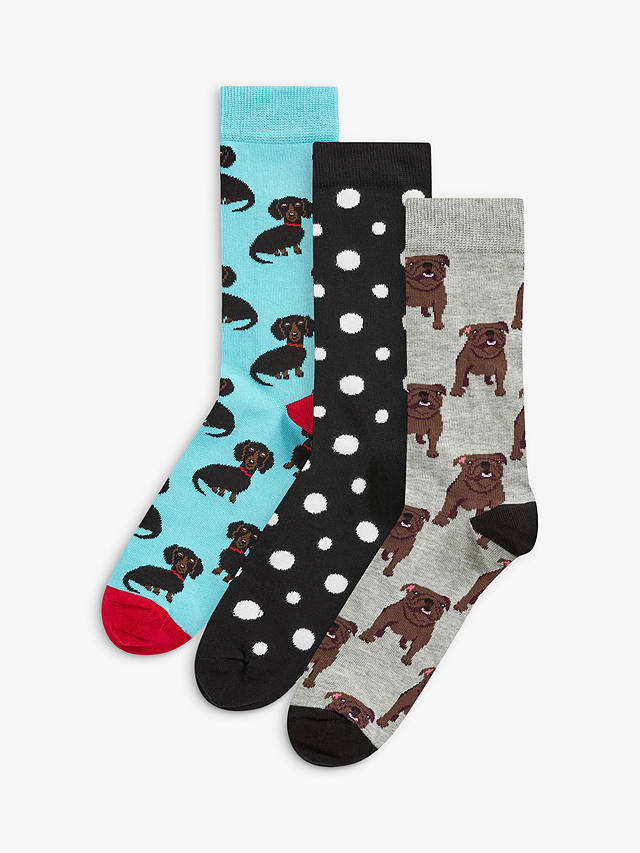 Happy Socks Dog Print Socks, Pack of 3, Multi