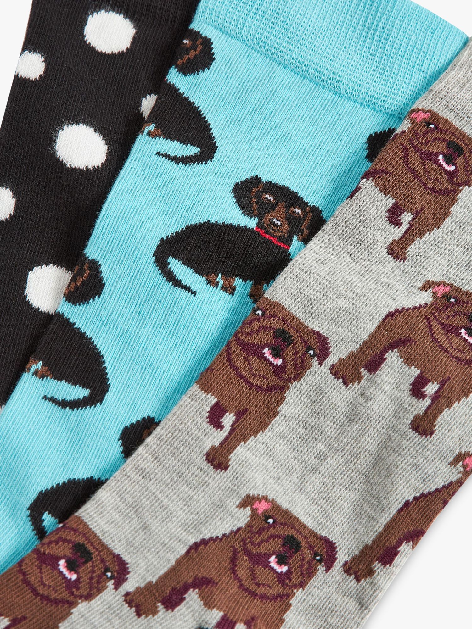 Happy Socks Dog Print Socks, Pack of 3, Multi