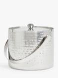 John Lewis Hammered Stainless Steel Ice Bucket with Lid, Silver