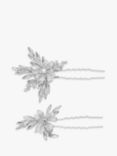 Jon Richard Bridal Floral Crystal Hair Pins, Set of 2, Silver