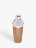 John Lewis Hammered Stainless Steel Cocktail Shaker, 500ml, Copper