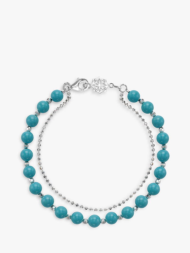 Dower & Hall Serenity Orissa Beaded Bracelet, Silver/Turquoise