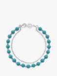 Dower & Hall Serenity Orissa Beaded Bracelet, Silver/Turquoise