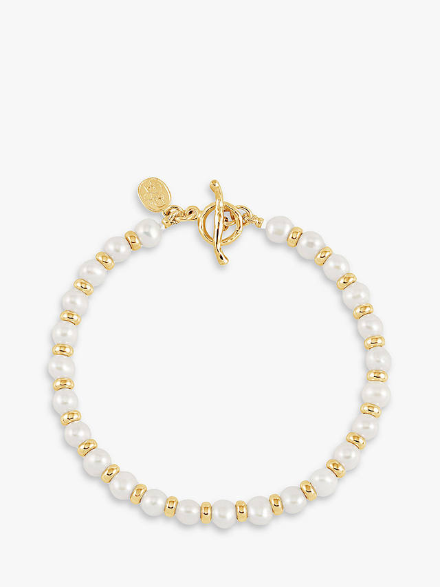 Dower & Hall Halo Freshwater Pearl Bracelet, Gold