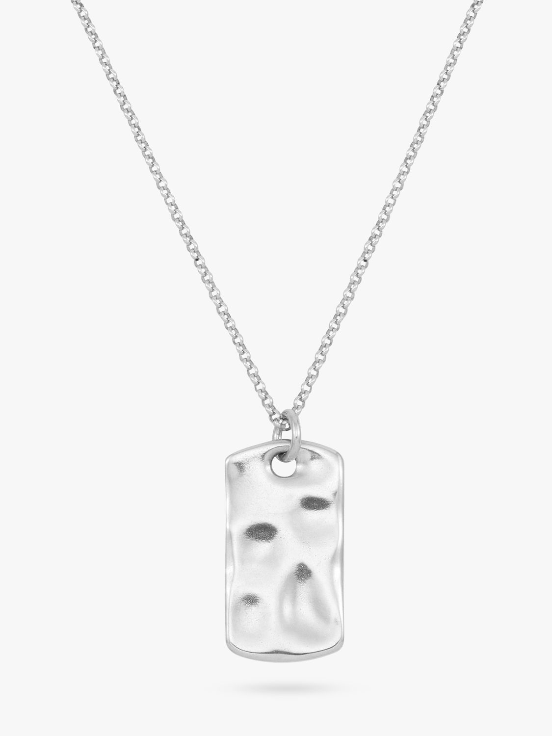 Buy Dower & Hall Men's Waterfall ID Tag Pendant Necklace, Silver Online at johnlewis.com