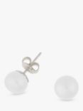 Dower & Hall Freshwater Pearl Stud Earrings, White/Silver