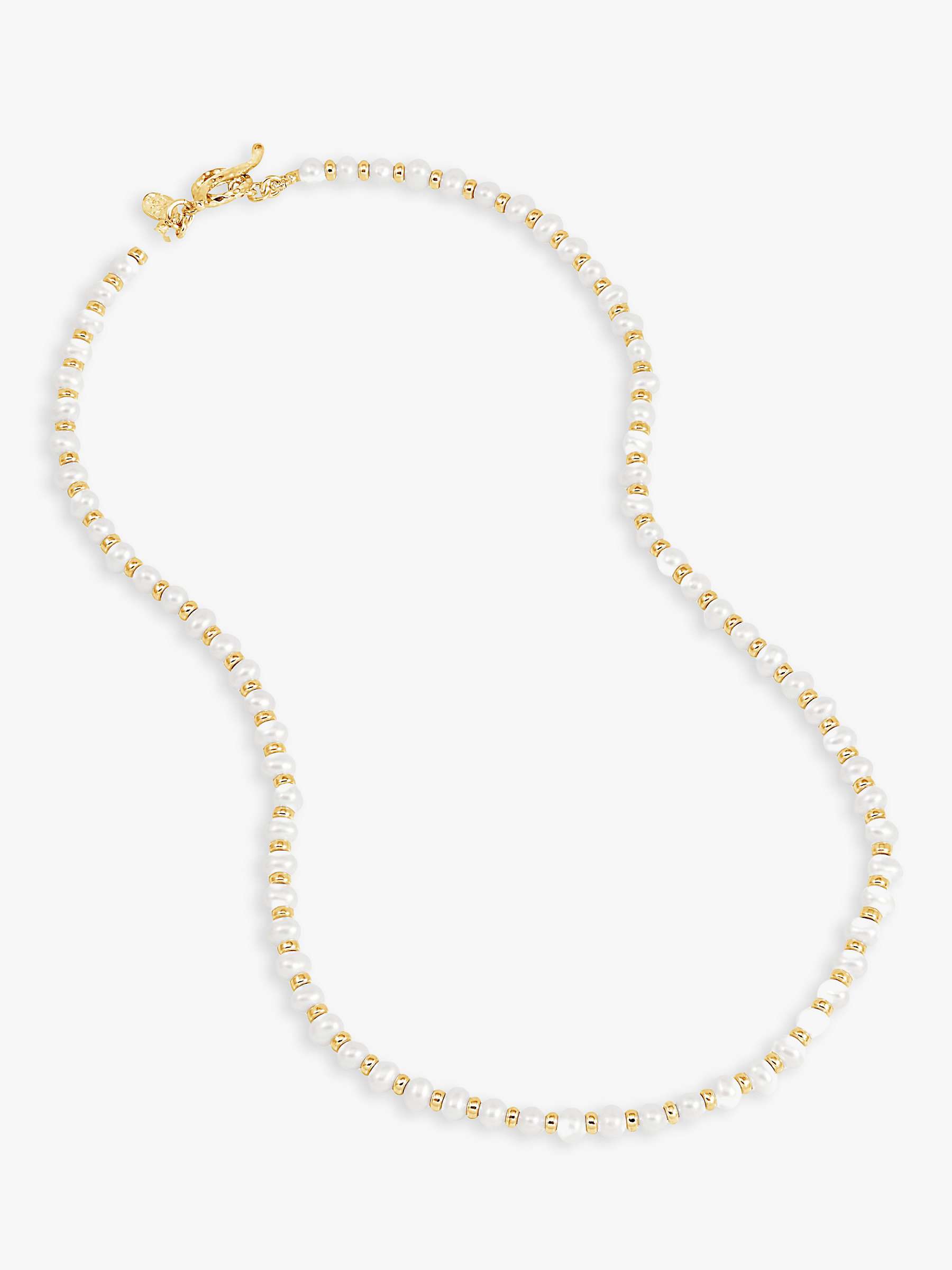 Buy Dower & Hall Halo Freshwater Pearl Beaded Necklace, Gold Online at johnlewis.com