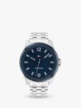 Tommy Hilfiger Men's Jason Mesh Bracelet Strap Watch, Silver/Blue 1710487