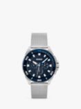 HUGO 1530287 Men's Fresh Chronograph Mesh Bracelet Strap Watch, Silver/Blue