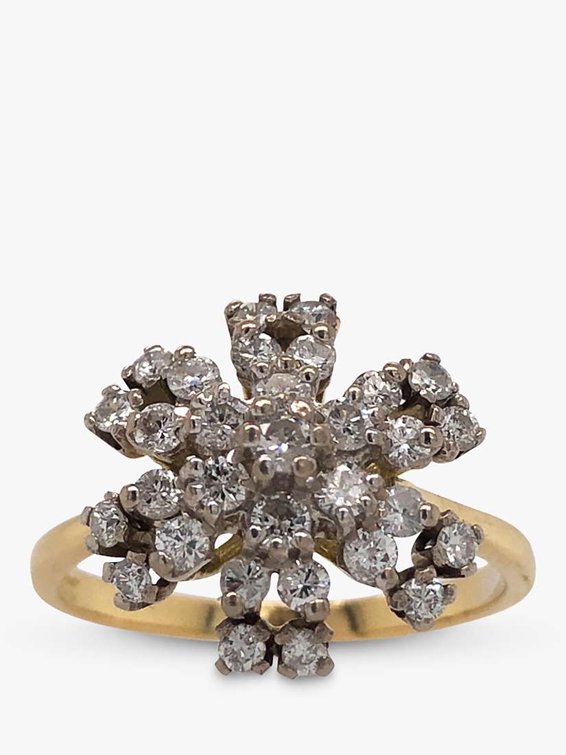 Buy Vintage Fine Jewellery Second Hand 18ct Yellow & White Gold Asterik Diamond Ring, Dated 1977 Online at johnlewis.com