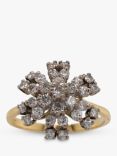 VF Jewellery Second Hand 18ct Yellow & White Gold Asterik Diamond Ring, Dated 1977