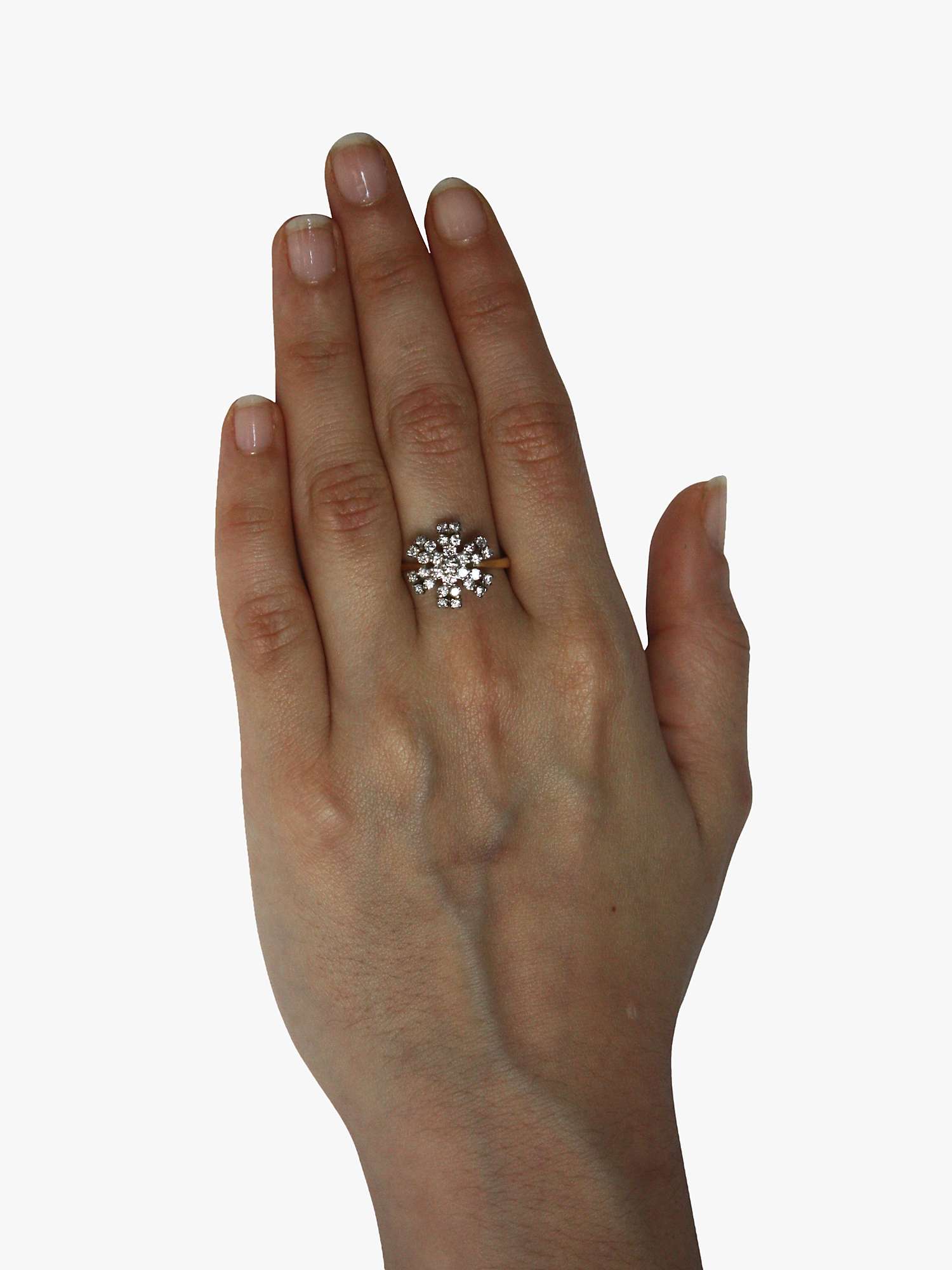 Buy Vintage Fine Jewellery Second Hand 18ct Yellow & White Gold Asterik Diamond Ring, Dated 1977 Online at johnlewis.com