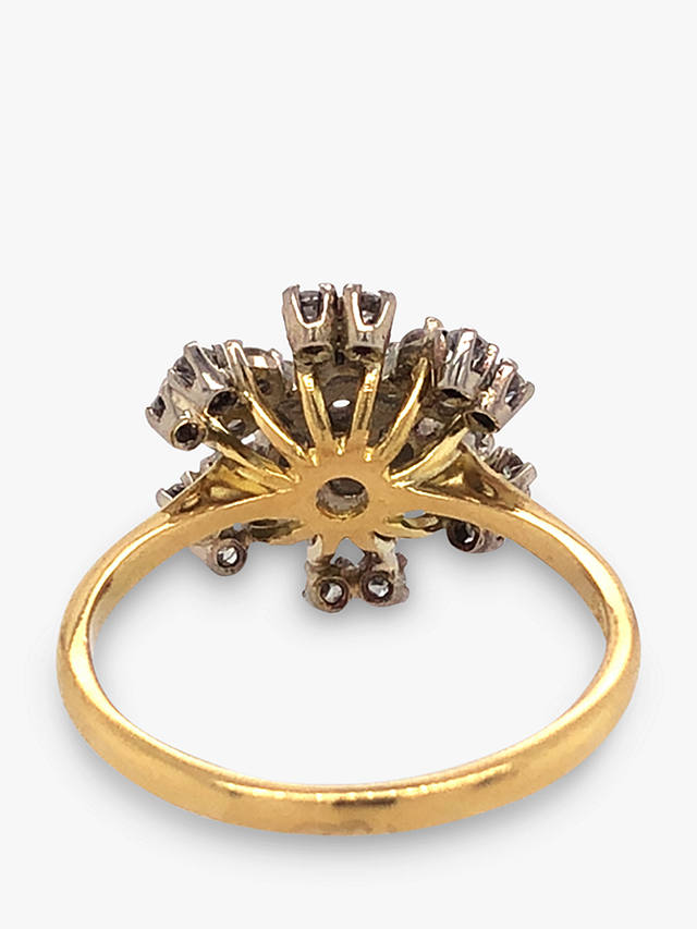 Vintage Fine Jewellery Second Hand 18ct Yellow & White Gold Asterik Diamond Ring, Dated 1977