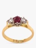 VF Jewellery Second Hand 18ct Yellow & White Gold Diamond & Ruby Ring, Dated 2000