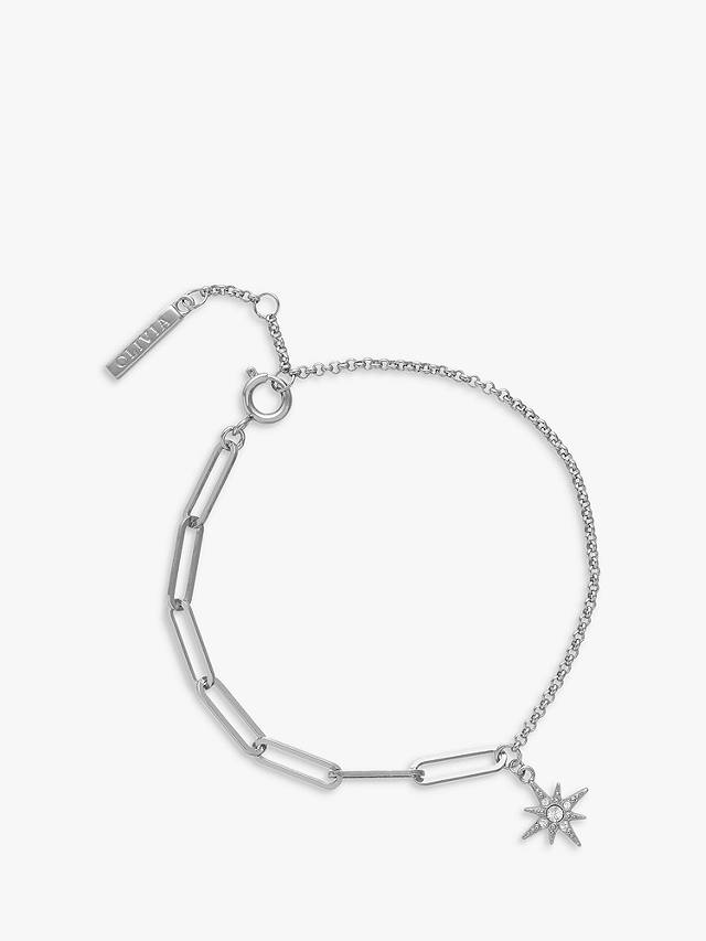 Olivia Burton Celestial North Star Mismatch Chain Bracelet, Silver