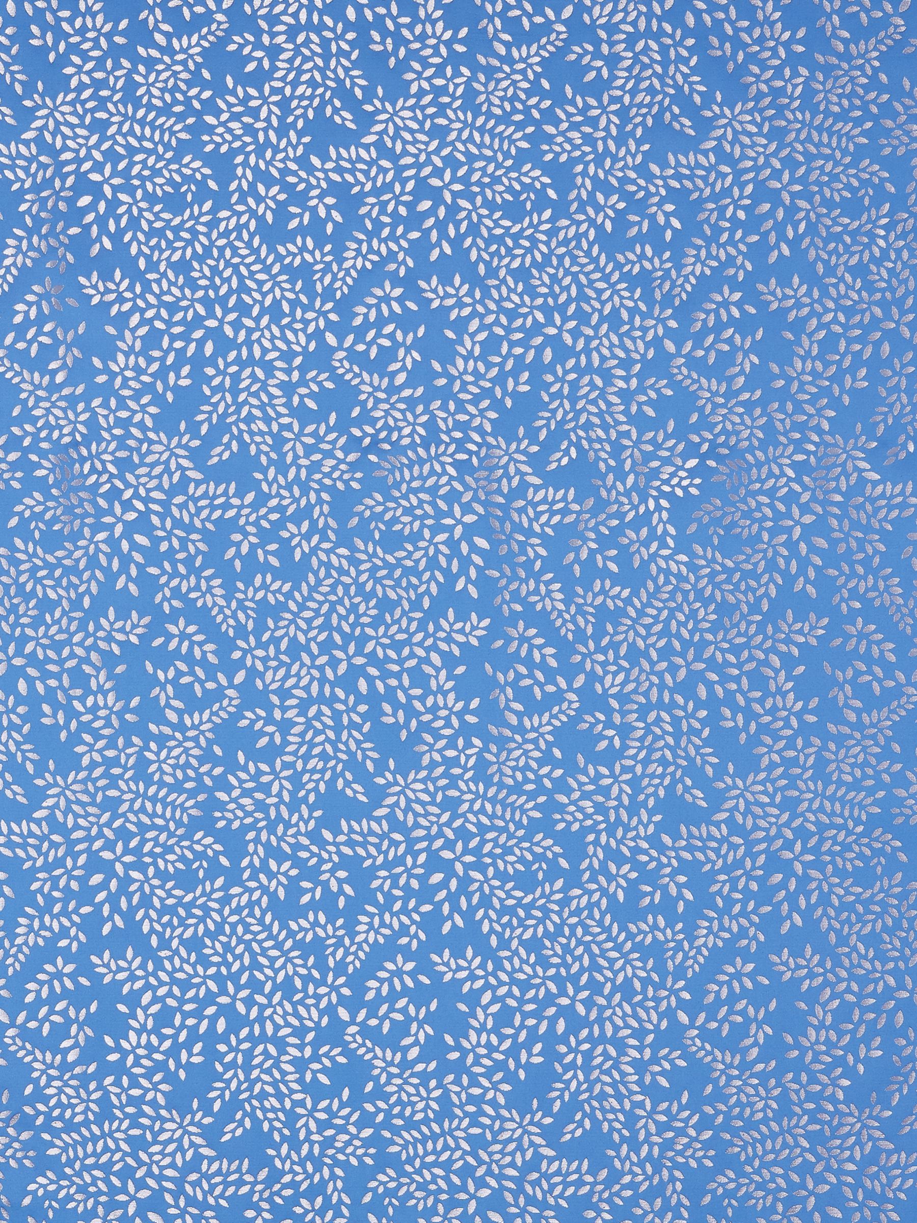 Sara Miller Metallic Leaves Furnishing Fabric, Blue