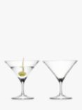 His And Hers LG. Ribbed Martini Glasses 7 1/4 X 4 5/8 Clear 3 1/2 Stems  VG+