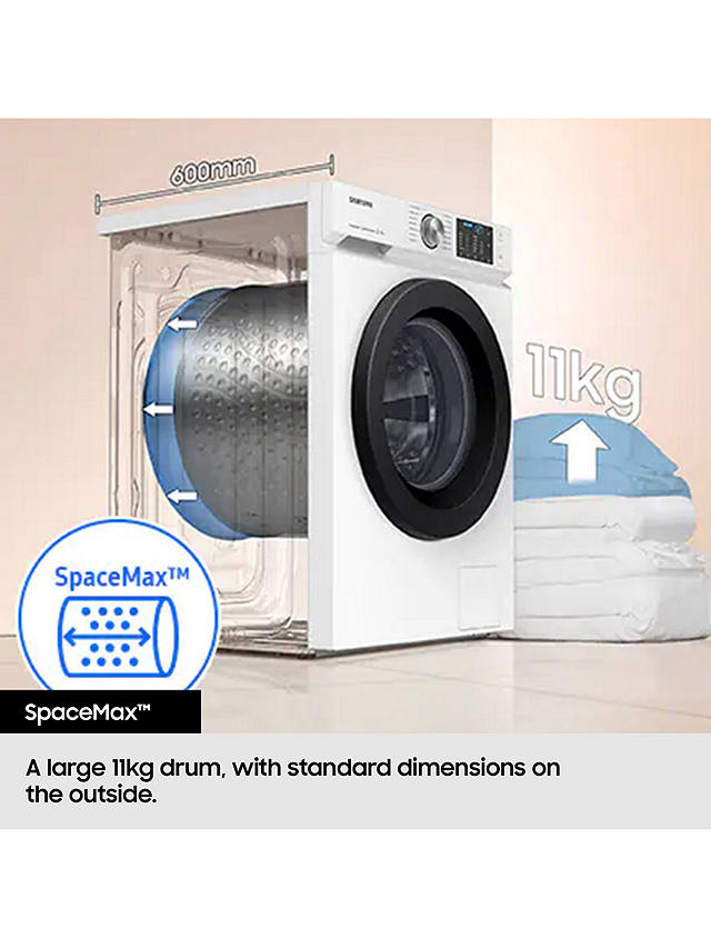 Buy Samsung Series 5+ WW11BB504DAW Freestanding Washing Machine, 11kg Load, 1400rpm Spin, White Online at johnlewis.com