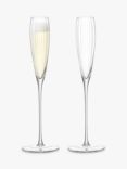 LSA International Aurelia Optic Grand Champagne Flute Glass, Set of 2, 165ml, Clear