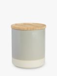 John Lewis Dipped Stoneware Kitchen Storage Jar with Bamboo Lid, 550ml, Grey