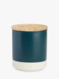 John Lewis Dipped Stoneware Kitchen Storage Jar with Bamboo Lid, 550ml, Deep Blue