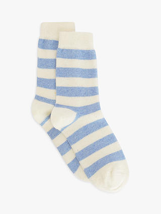 John Lewis Cashmere Blend Striped Ankle Socks