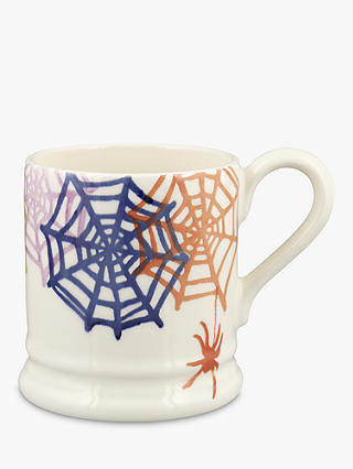 Emma Bridgewater Halloween Cobwebs Half Pint Mug, 300ml, Orange/Multi