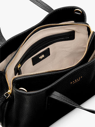Radley Dukes Place Grainy Leather Medium Zip-Top Grab Bag, Black