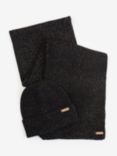 Barbour Estoril Beanie Hat & Scarf Gift Set, Black