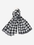 Barbour Reversible Check & Houndstooth Wrap Scarf,Black/Chantilly