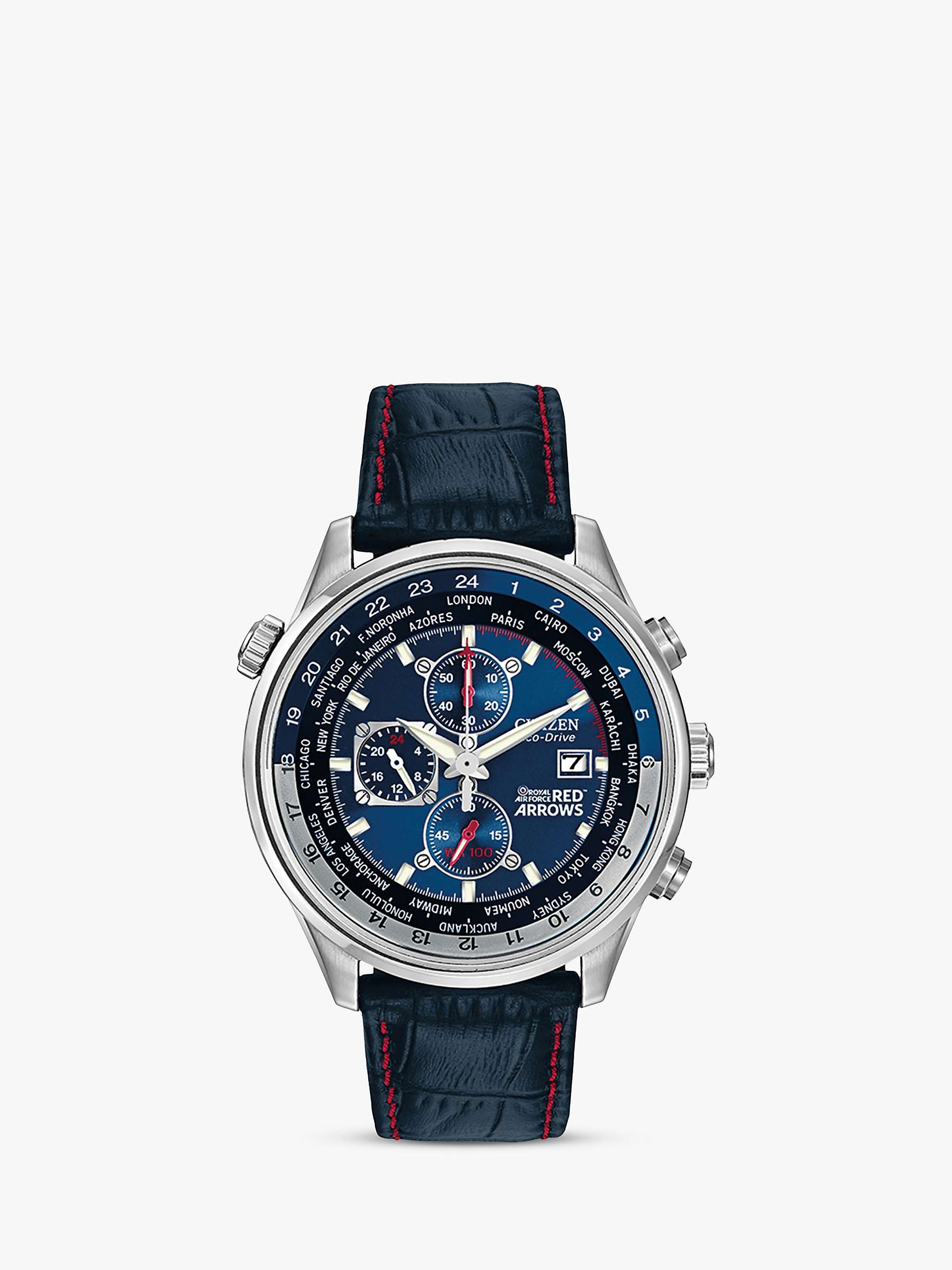 Buy Citizen CA0081-01L Men's Red Arrows Engineers Eco-Drive Leather Strap Watch, Blue Online at johnlewis.com