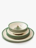 Spode Christmas Tree Stoneware Dinnerware Set, 12 Piece, White/Green