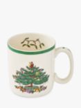 Spode Christmas Tree Stoneware Mug, Set of 4, 220ml, White/Green