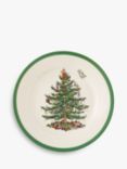 Spode Christmas Tree Stoneware Side Plate, 19cm, White/Green