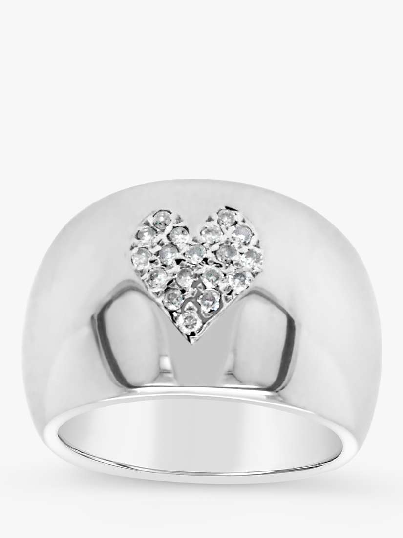 Buy Milton & Humble Jewellery Second Hand 18ct White Gold 18 Stone Diamond Heart Cocktail Ring Online at johnlewis.com